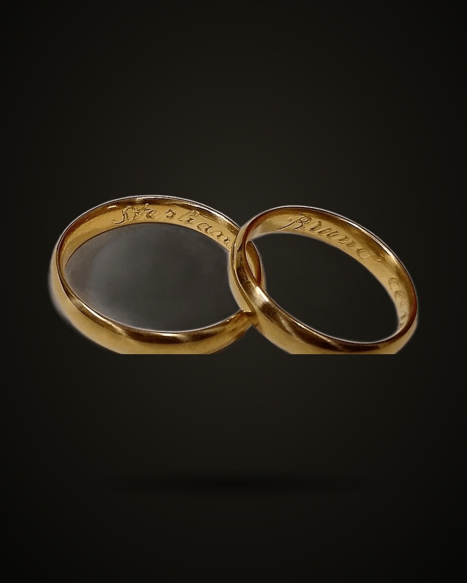 Argollas Media Caña (par) · Oro laminado italiano 18k