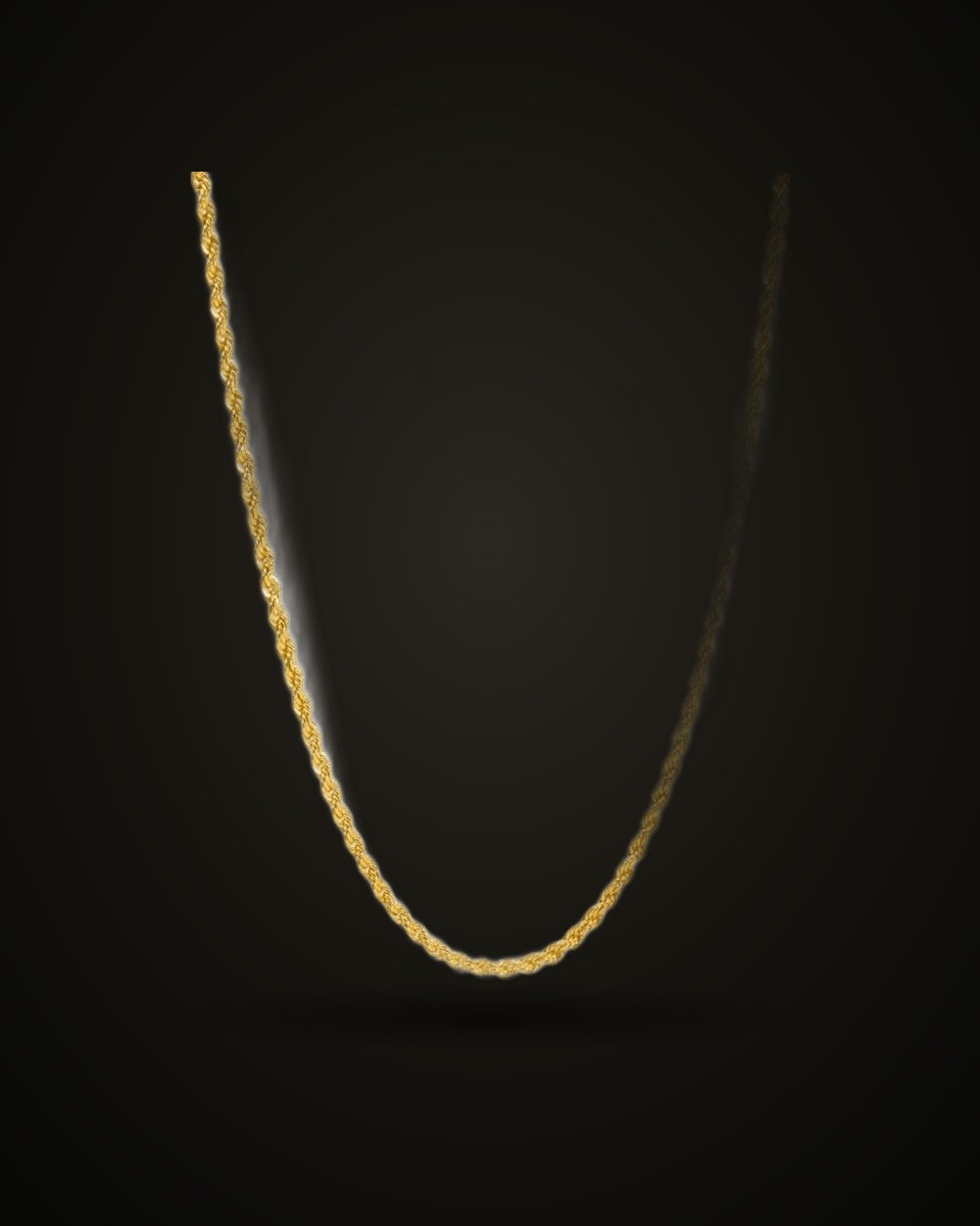Cadena Cuerda Fina 2,5 mm · Oro laminado italiano 18k