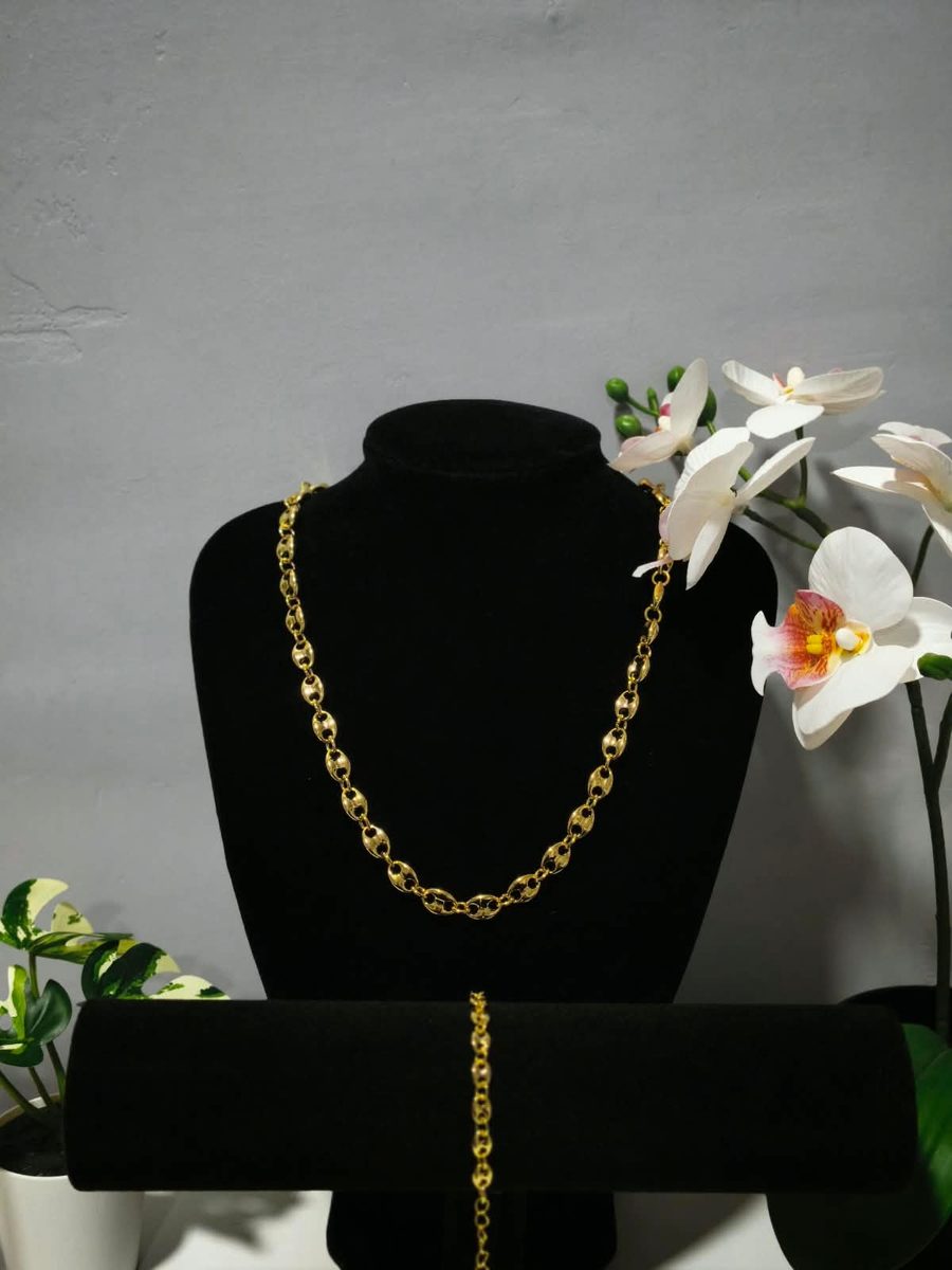 Conjunto Gucci Inflado (Cadena 60 cm + Pulsera)